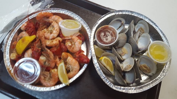 Locally Steamed Outer Banks Shrimp and clams