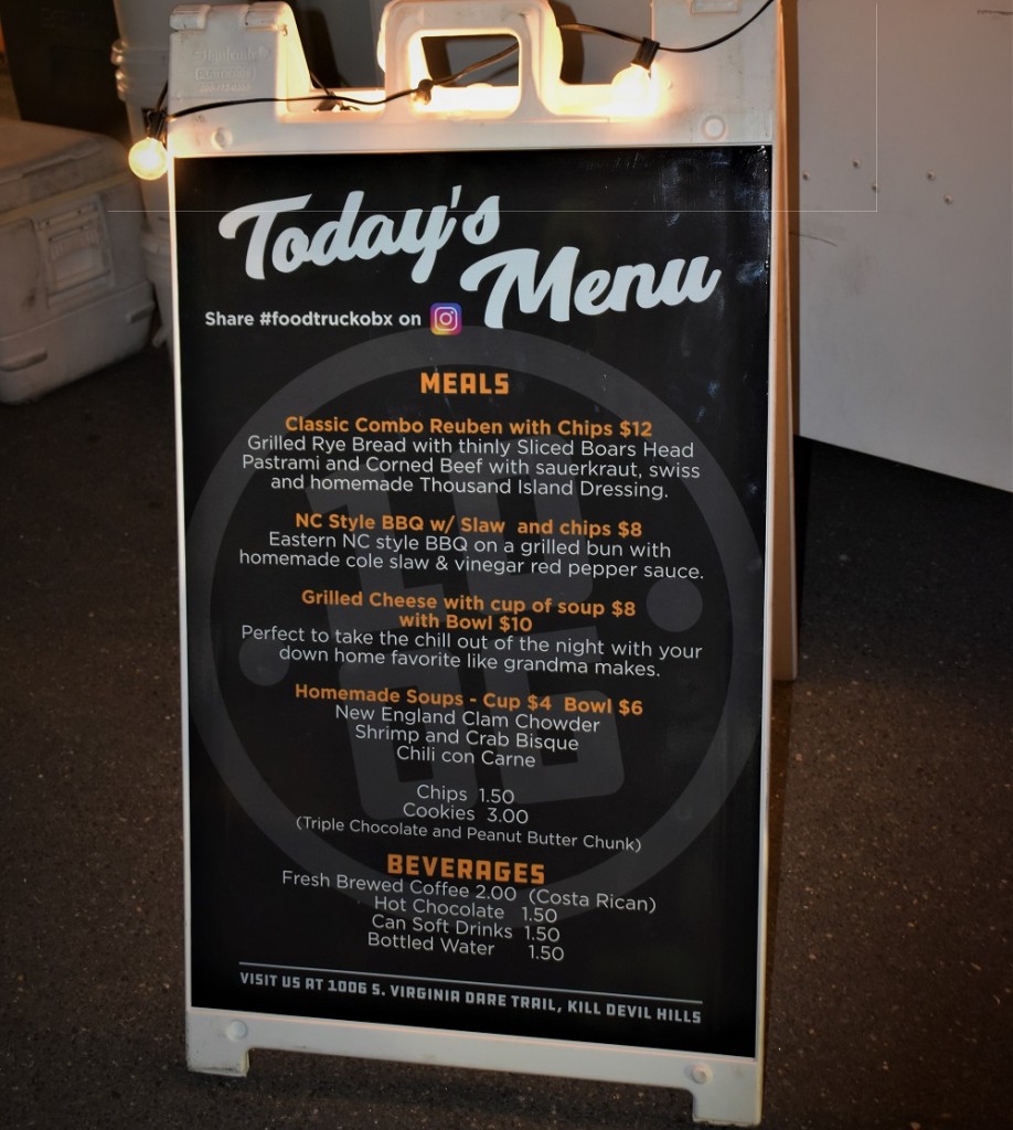 Food Truck OBX / NYE 2019 Manteo Menu