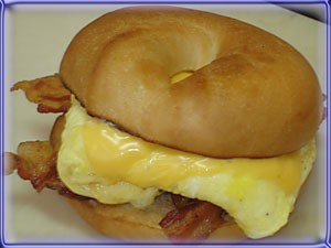 Classic with meat breakfast sandwich