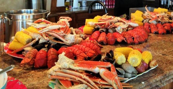 Family Style Clam bake for your Outer Banks Wedding