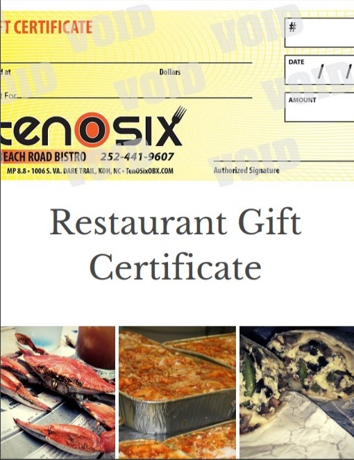 Outer Banks Restaurant Gift Certificates