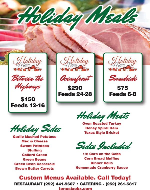 Thanksgiving / Christmas / Holiday Meals on the Outer Banks